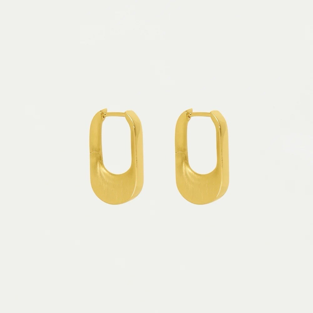 NEW! Dean Davidson Crosby Huggie Hoop Earrings Signature Brushed Gold $130